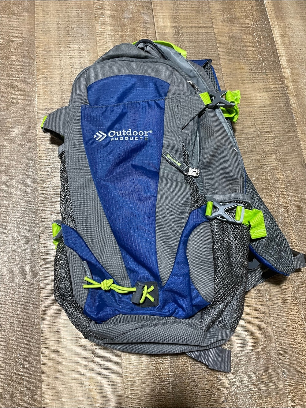 Men’s Blue & Gray Hydration Backpack with Lime Accents